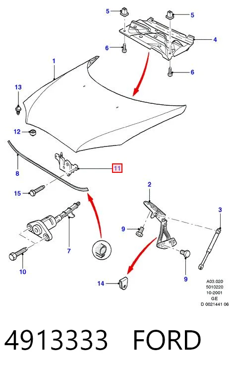 Fecho da capota Ford Mondeo III B4Y ao melhor preço