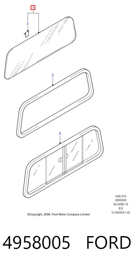 Vidro traseiro para Ford Ranger ET