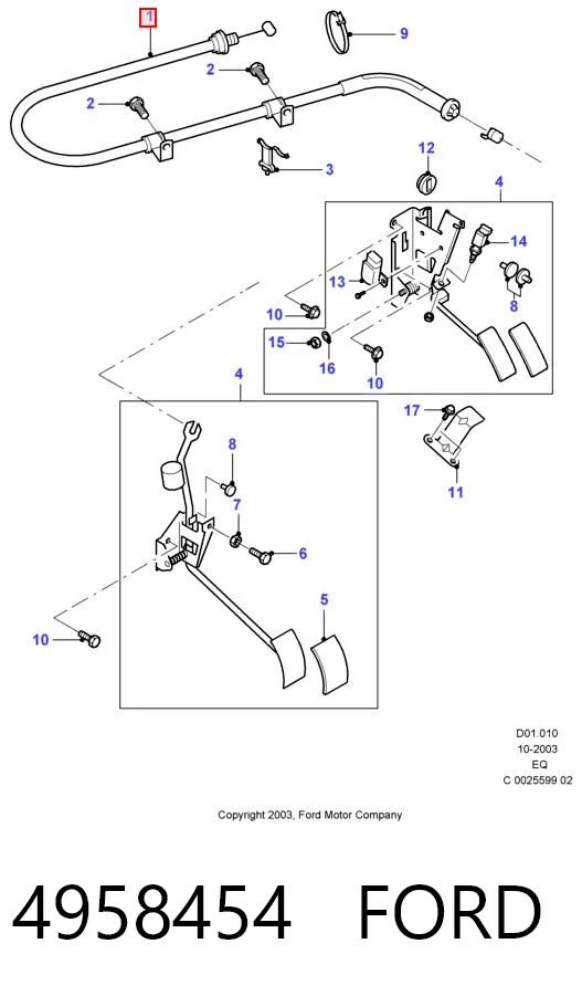 Cabo/pedal de gás (de acelerador) para Ford Ranger EQ