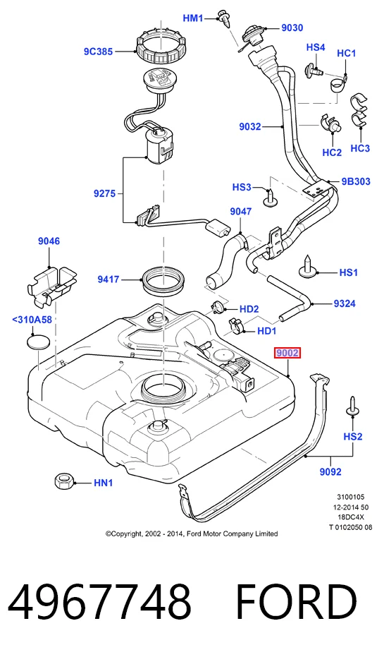 Tanque de combustível para Ford Connect TC7