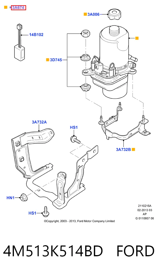 4M513K514BD Ford Bomba da Direção hidrâulica assistida