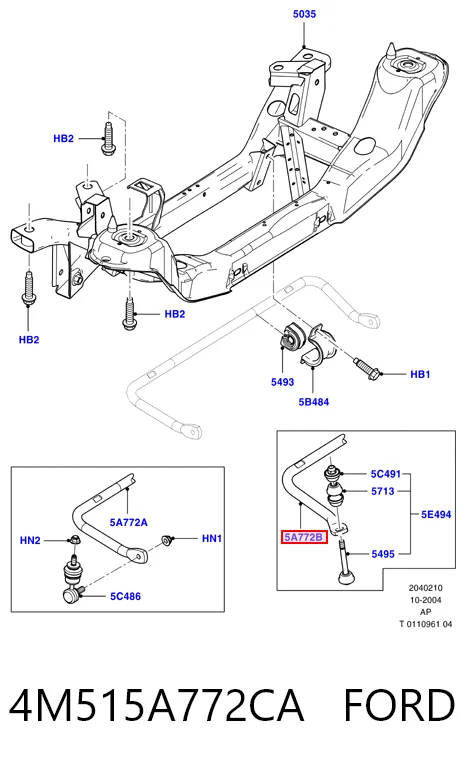 Estabilizador traseiro para Ford Focus II DA, FFS, DS