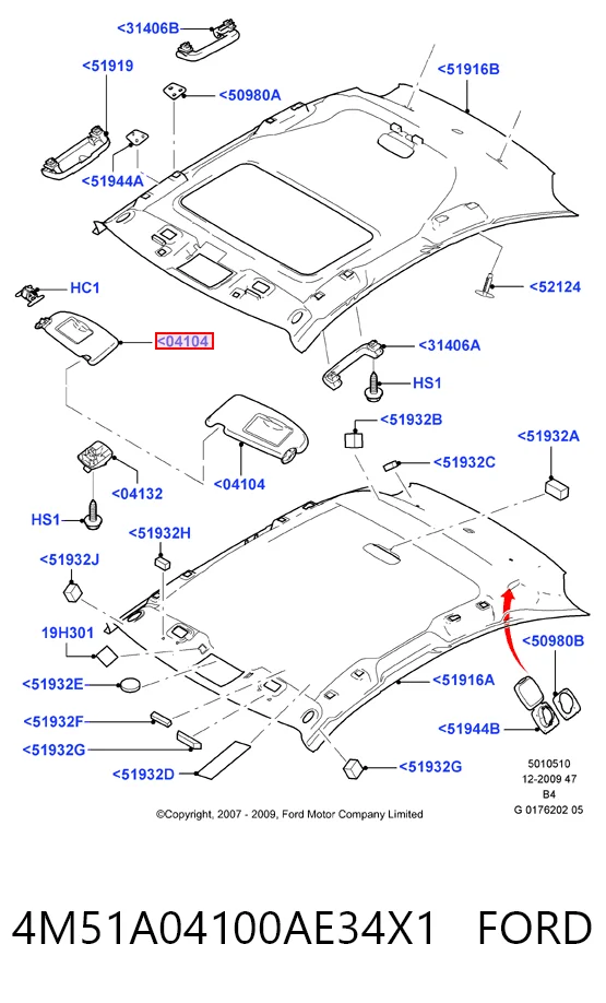 Pala contra o sol Ford Focus II DB, FCH, DH