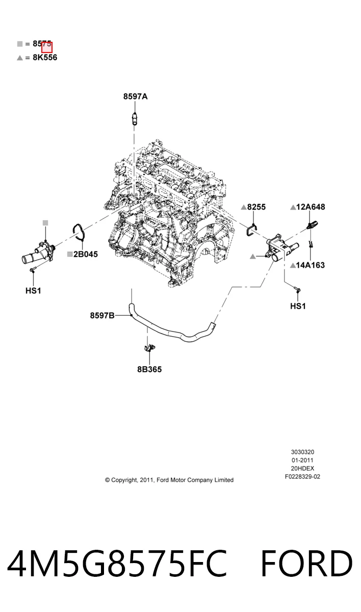 4M5G8575FC Ford Termostato