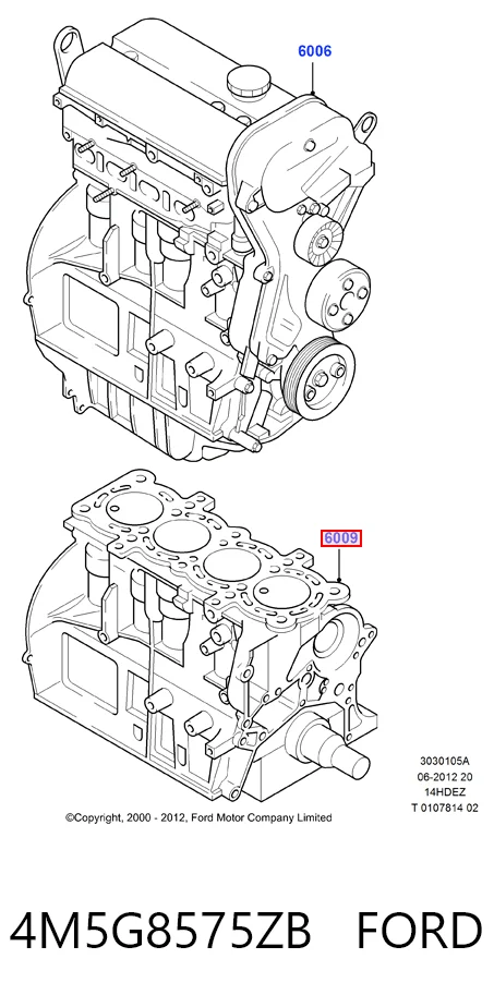 4M5G8575ZB Ford Termostato