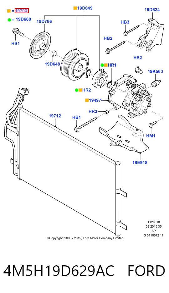 4M5H19D629AC Ford Compressor de aparelho de ar condicionado