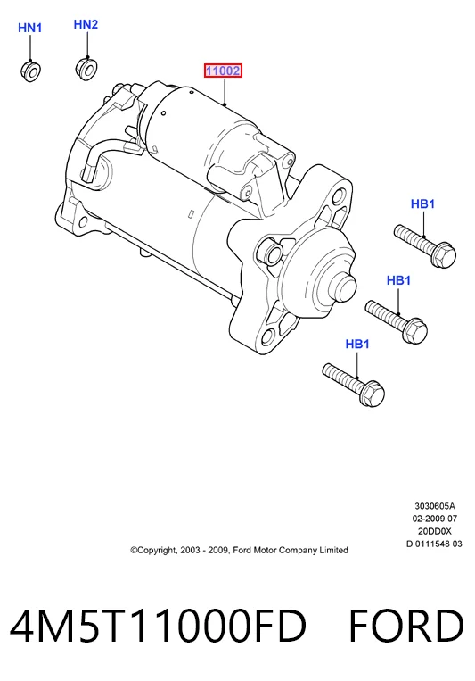 4M5T11000FD Ford Motor de arranco