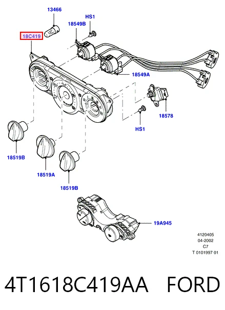 Unidade de controlo dos modos de aquecimento/condicionamento para Ford Focus I DNW