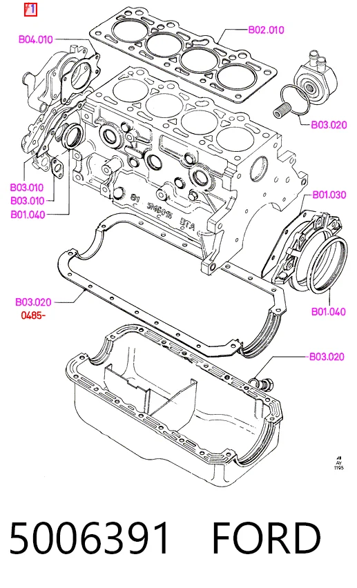 D3045700 Glaser Kit superior de vedantes de motor