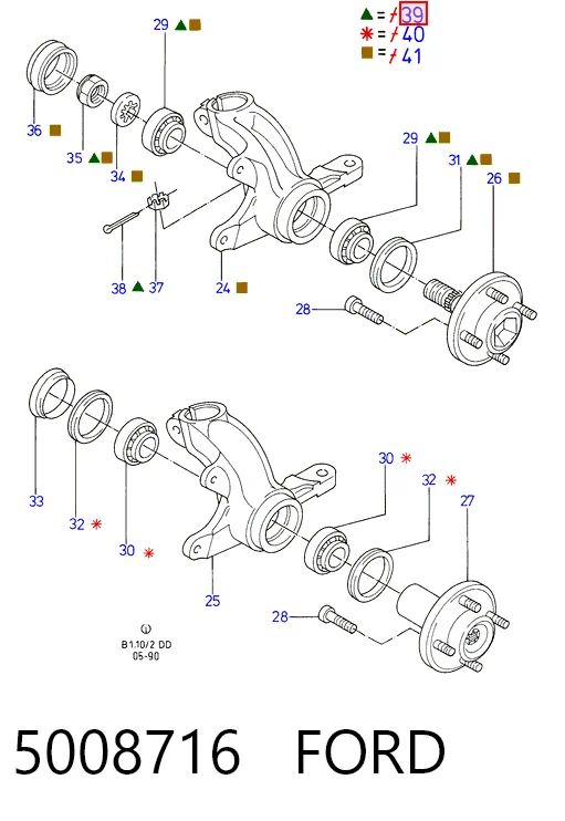 Rolamento de cubo dianteiro para Ford Sierra GBC