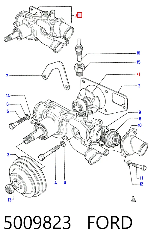  Bomba de água (bomba) de esfriamento Peugeot 505 sedan (551A) (1979 - 1993) 