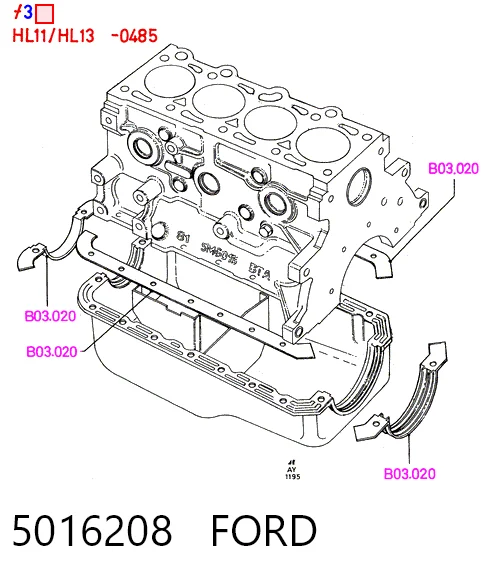 Kit superior de vedantes de motor D3045700 Glaser