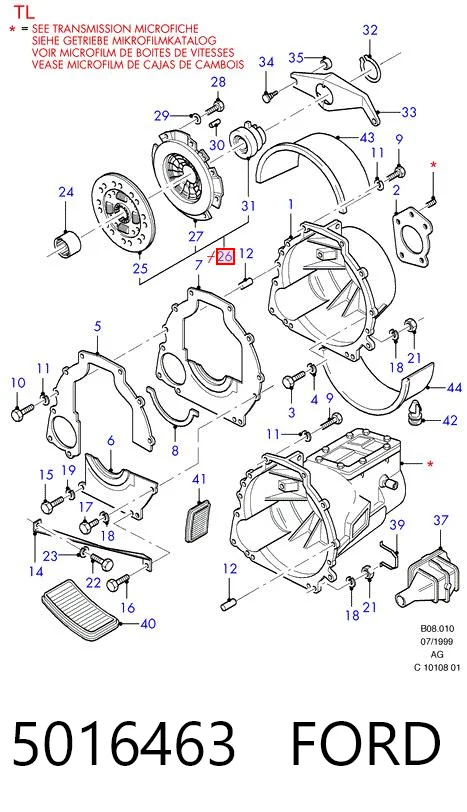 Kit de embraiagem (3 peças) Ford Transit III V