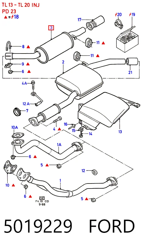 Compre Silenciador, parte traseira Ford Sierra 2