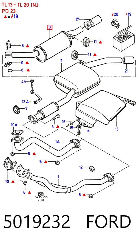 Silenciador, parte traseira para Ford Sierra II GBG, GB4