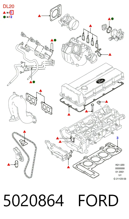 Compre D3145500 Glaser Kit superior de vedantes de motor