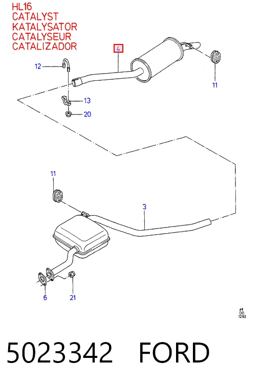  Silenciador, parte traseira Ford Sierra II sedan (GBG, GB4) (1987 - 1993) II
