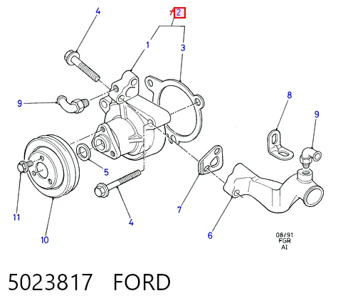  Bomba de água (bomba) de esfriamento Ford Orion I sedan (AFD) (1983 - 1986) I