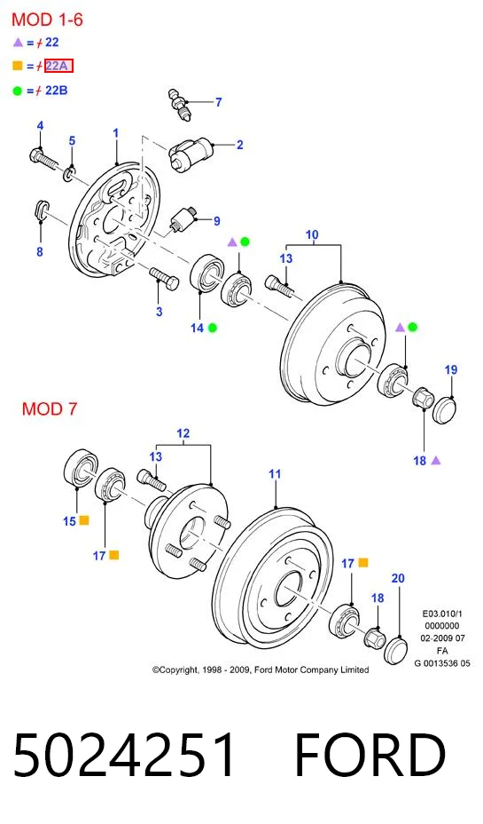 Rolamento de cubo traseiro para Ford Escort GAL, ANL