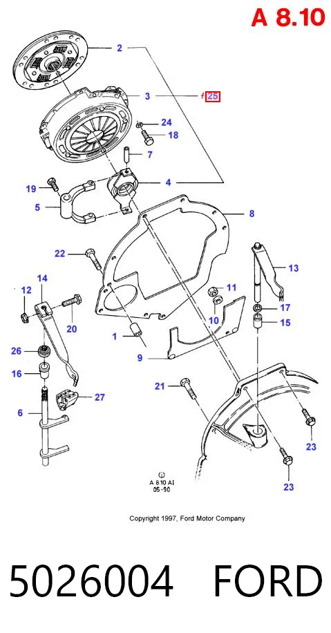 5026004 Ford Kit de embraiagem (3 peças)