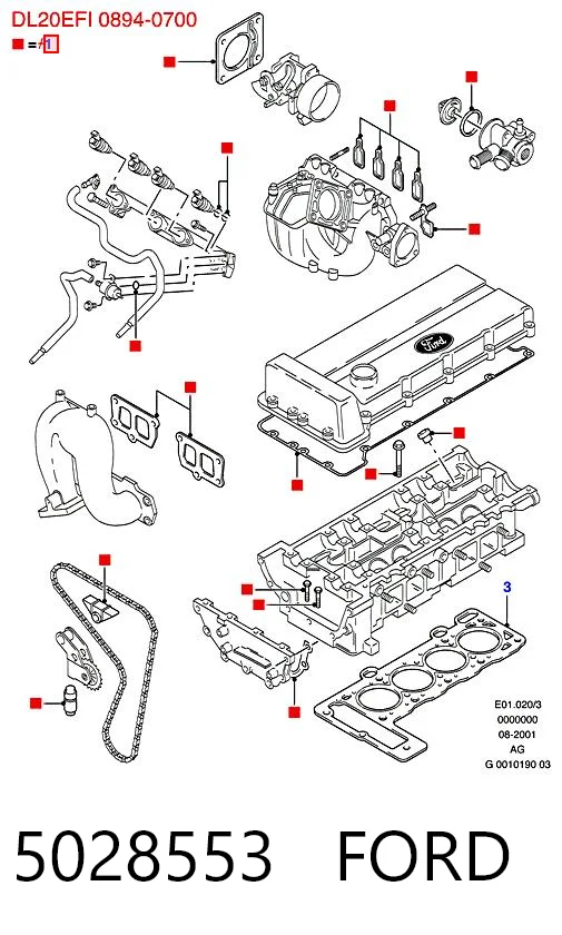 Kit superior de vedantes de motor D3145500 Glaser