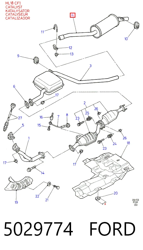 Compre Silenciador, parte traseira Ford Sierra 2