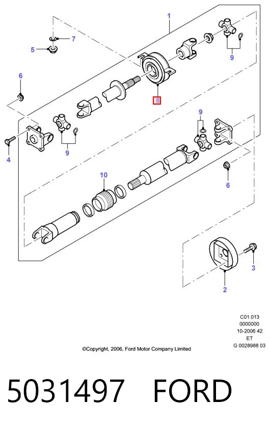5031497 Ford Rolamento suspenso da junta universal
