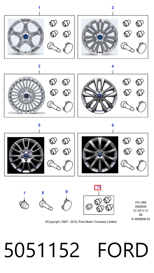 Parafuso de roda para Ford Galaxy WA6