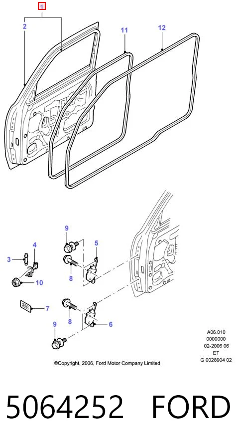 Porta dianteira esquerda para Ford Ranger ET