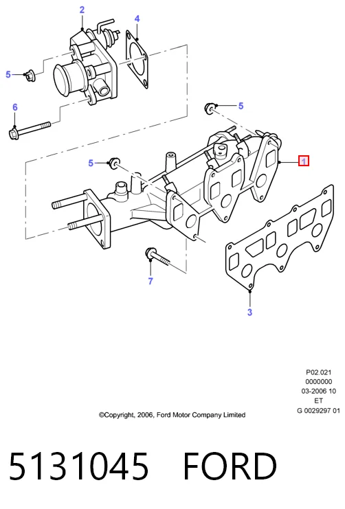 Tubo coletor de admissão para Ford Ranger  ET