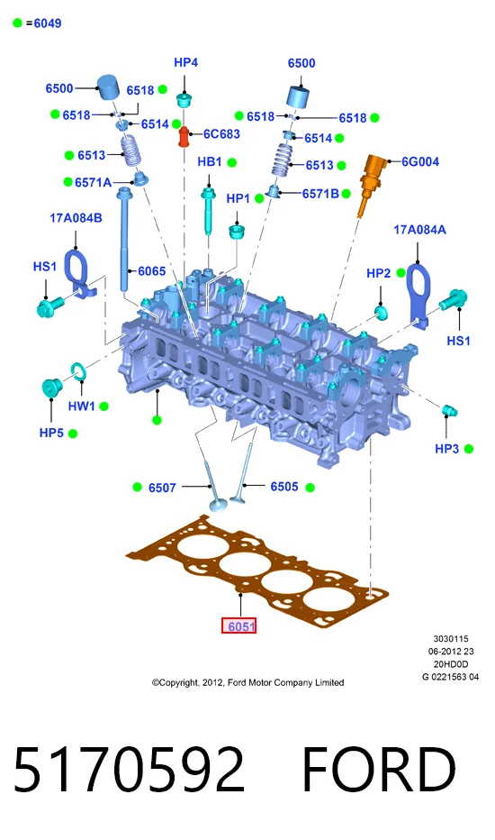 31316604 Volvo Vedante de cabeça de motor (CBC)