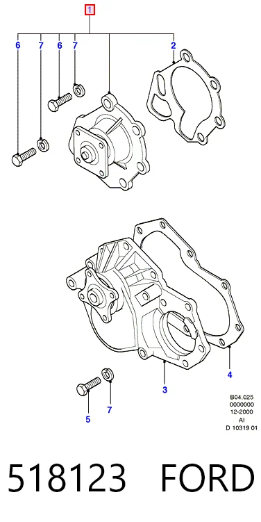 518123 Ford Bomba de água (bomba) de esfriamento