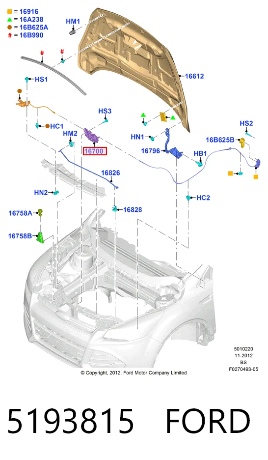 Compre Fecho da capota Ford Kuga 2