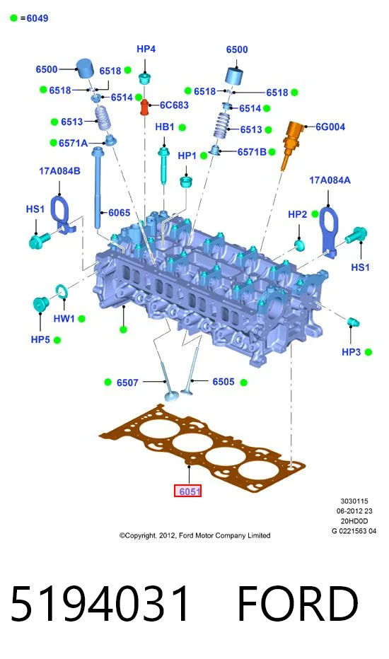 Vedante de cabeça de motor (CBC) Volvo 31316604 preço, a partir de 41,09 USD