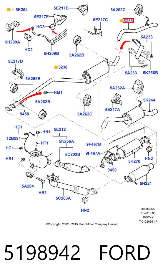 Silenciador, parte traseira Ford Connect  TC7 ao melhor preço