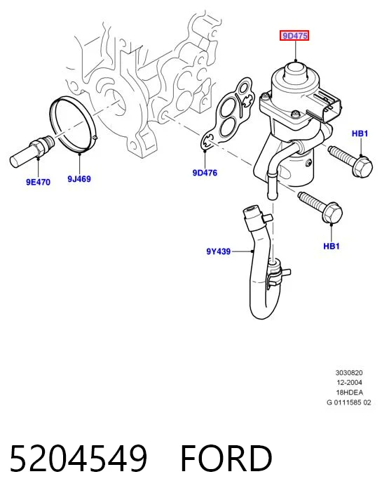 5204549 Ford Válvula EGR de recirculação dos gases