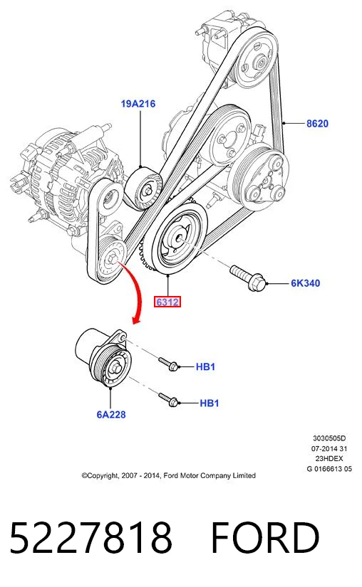 5227818 Ford Polia de cambota