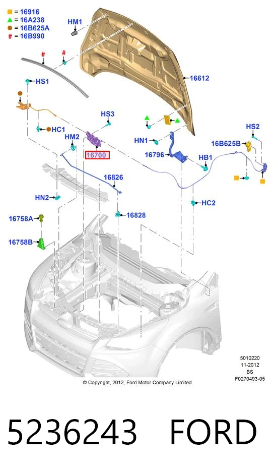 5236243 Ford Fecho da capota