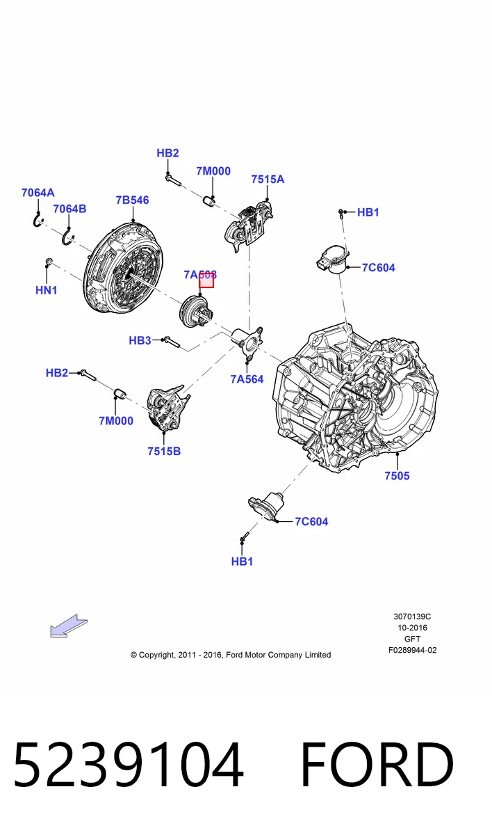  Rolamento de liberação de embraiagem Ford ECOSPORT SUV (2013 - 2022) 