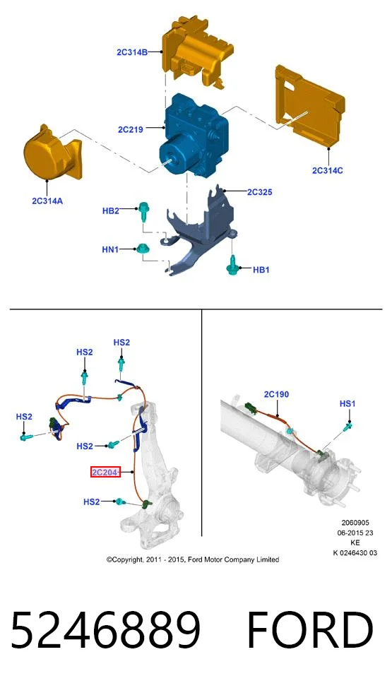 5246889 Ford Sensor ABS dianteiro esquerdo