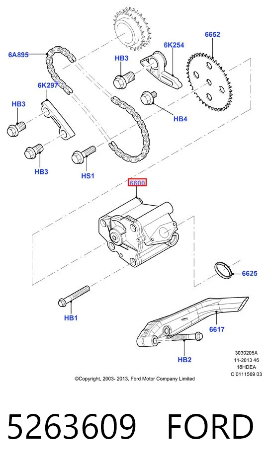 5263609 Ford Bomba de óleo