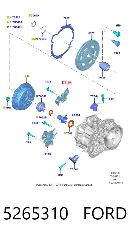 Forquilha de embraiagem para Ford Fiesta Mk6 CB1
