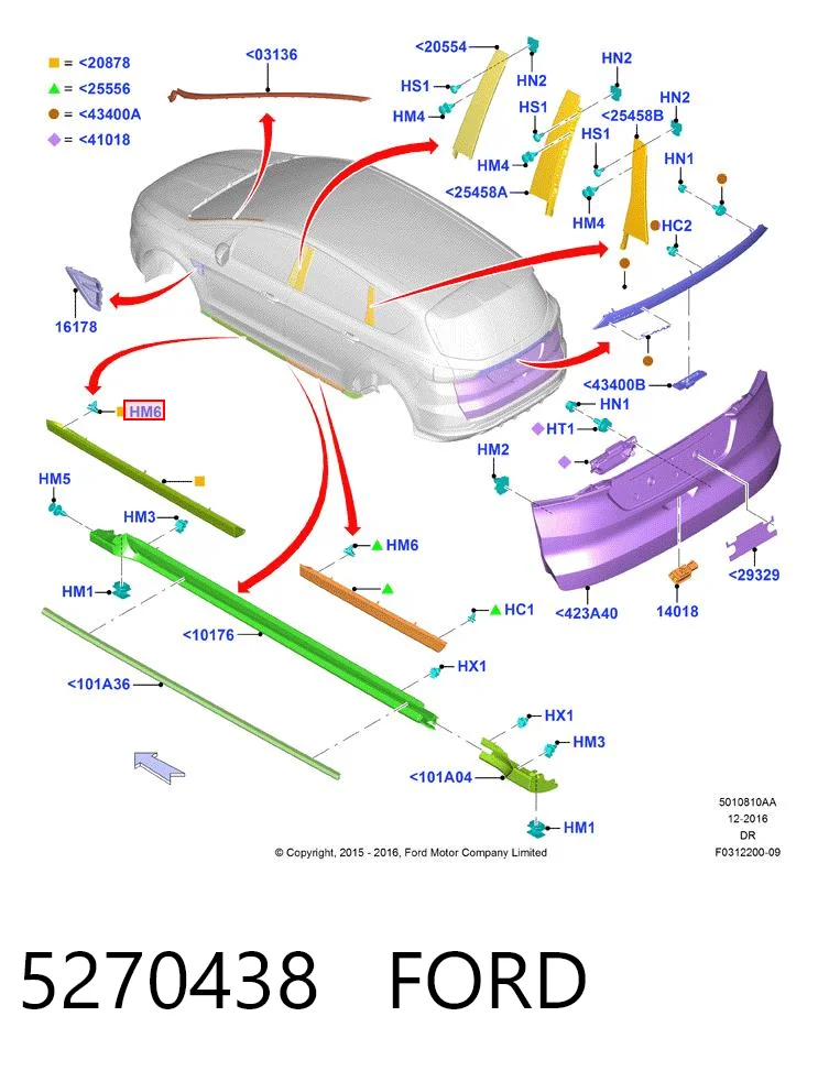 Cápsula (prendedor) de fixação de placas sobrepostas do acesso YQ00110580 Peugeot/Citroen