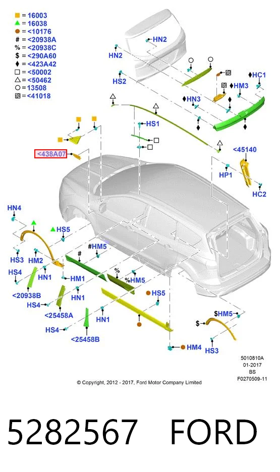  Pára-lama dianteiro esquerdo Ford Kuga II SUV (CBS) (2012 - 2019) II