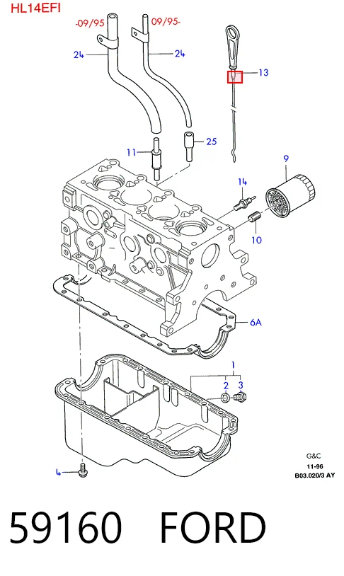 59160 Ford Sensor de pressão de óleo
