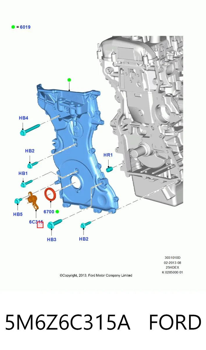 5M6Z6C315A Ford Sensor de posição (de revoluções) de cambota