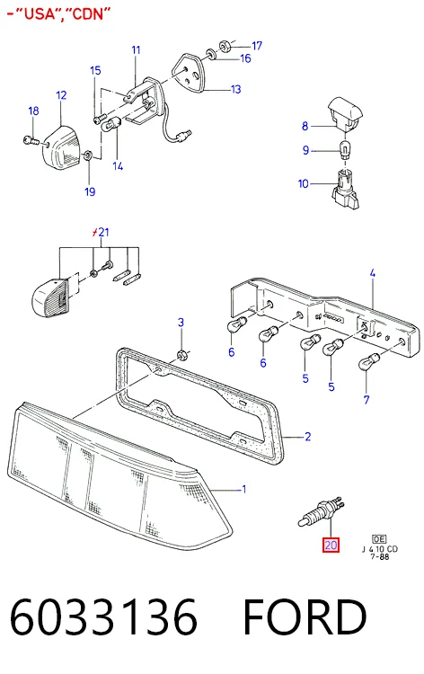 Compre Sensor de ativação das luzes de marcha à ré Ford Sierra 1
