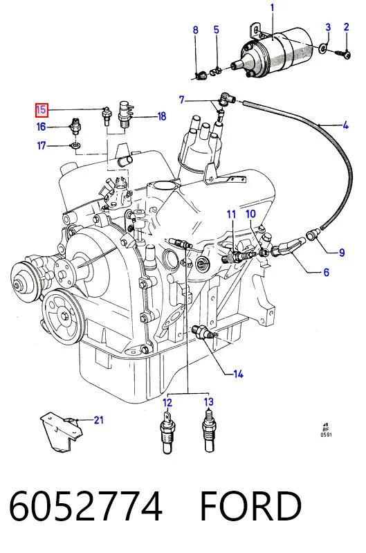 7700682046 Renault (RVI) Sensor de temperatura do fluido de esfriamento