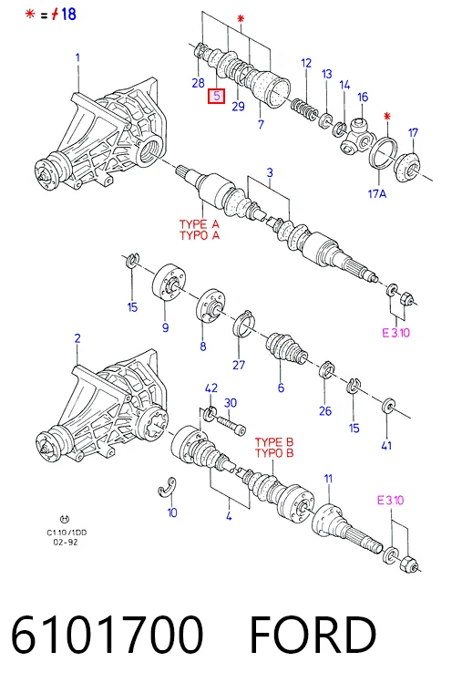  Bota de proteção externa de junta homocinética do semieixo dianteiro Ford Sierra II hatchback (GBC,GBG) (1987 - 1993) II