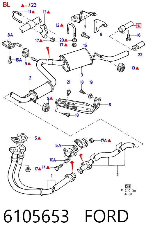  Silenciador, parte traseira Peugeot 205 I hatchback (741A, C) (1983 - 1987) I